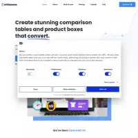Affiliable Erstellen Sie Vergleichstabellen (kostenlos) auf Ihrer Website.