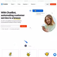 ChatBot agrega chatbots de IA automatizados a su propio sitio web.