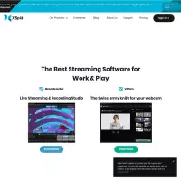 xsplit 스트리밍 소프트웨어(무료 버전 사용 가능) 및 다양한 플러그인 및 확장 기능.