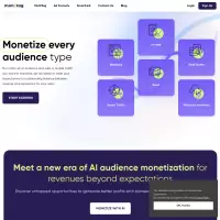 Il sito web pubblicitario di Monetag.com guadagna denaro con 6 formati di annunci AI