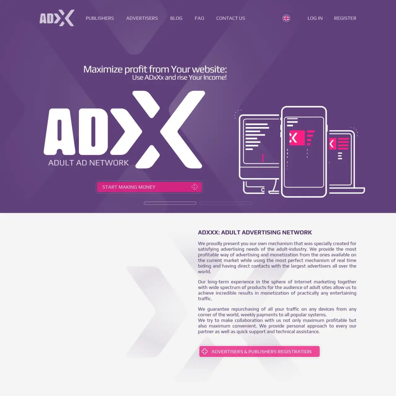 ADxXx is an online advertising network. Specializes in CPA projects especially native advertising fo