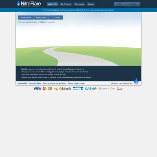 NitroFlare.com bietet globale Dateiübertragung, Speicherung, Sicherung und sichere Verteilung mit Ho