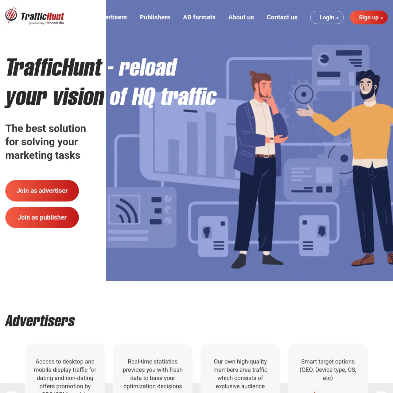 TrafficHunt is a global marketing agency and ad network offering solutions for advertisers and publi