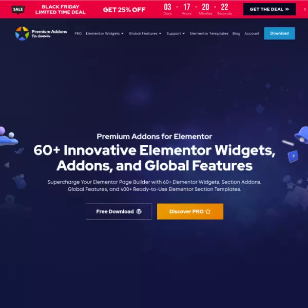 Premiumaddons เครื่องมือสร้างหน้า Elementor วิดเจ็ต ส่วนเสริม กว่า 400+ แบบ (ดาวโหลดฟรี)
