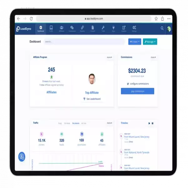 Leaddyno あなたのウェブサイトでアフィリエイト プログラムを開始します。 市場で最も安い価格で