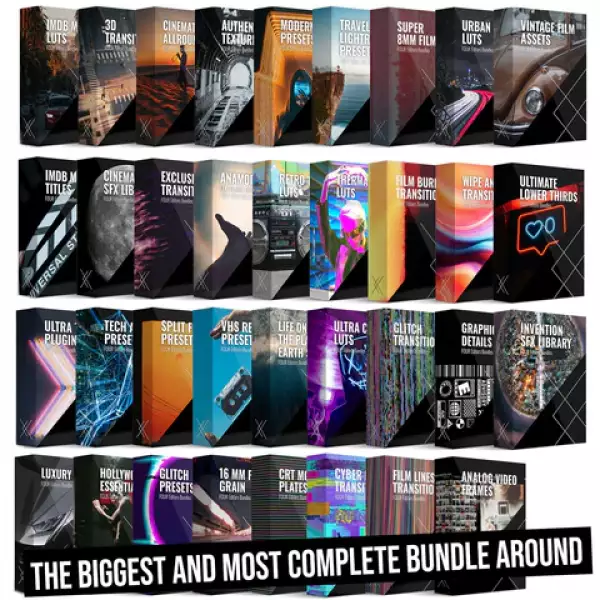 empat editor membeli elemen Efek suara, grafik gerak membuat film Anda.