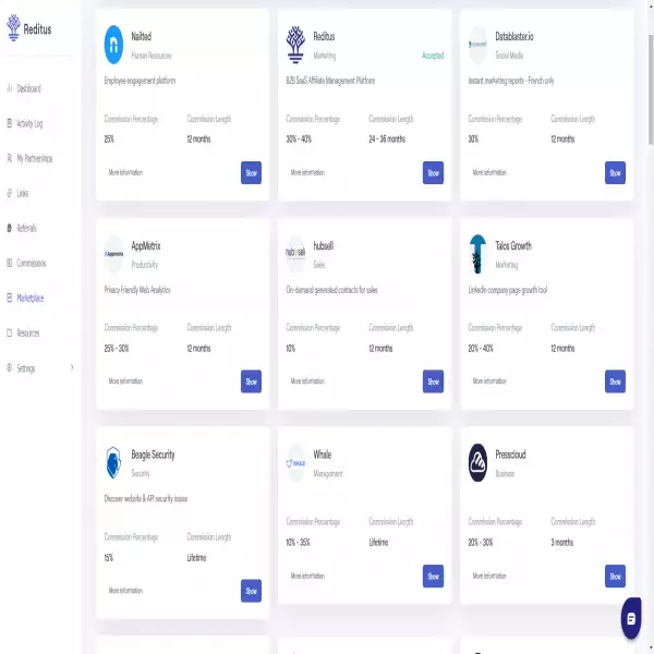 getreditus Monetize Software 推薦或銷售 SaaS 軟件(免費入門) SaaS Affiliate Network