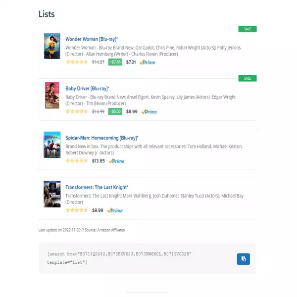 getaawp ปลั๊กอิน WordPress พันธมิตร Amazon วิดเจ็ตตารางราคาและแทบด้านข้างที่สวยงามดึงดูดผู้ใช้