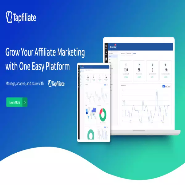Tapfiliate 在您自己的網站上創建聯屬網絡營銷系統 14 天免費試用