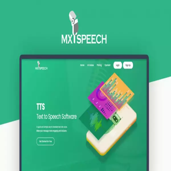 mxspeech converte il testo in voce utilizzando le voci AI predefinite gratuite.