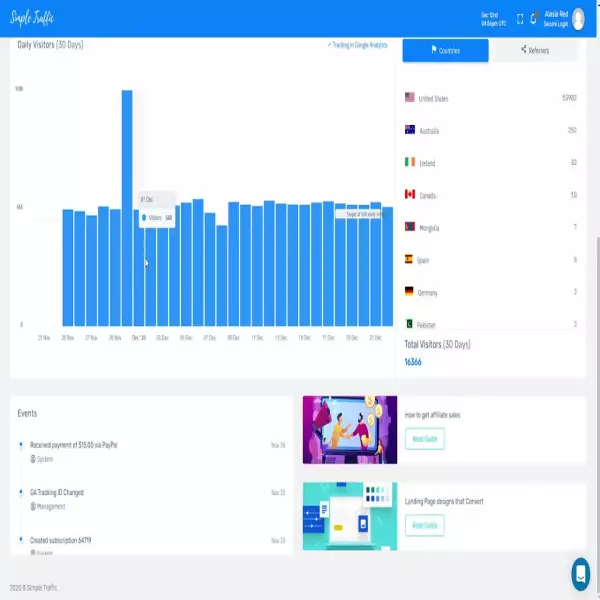 シンプルトラフィック 実際の視聴者からウェブサイトへのトラフィックを増やします。 サインアップして、2500回の無料訪問を獲得してください。