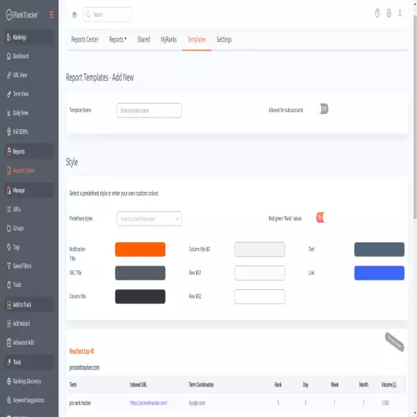 プロランクトラッカー さまざまな検索エンジンでの Web サイトのランキングを比較します。