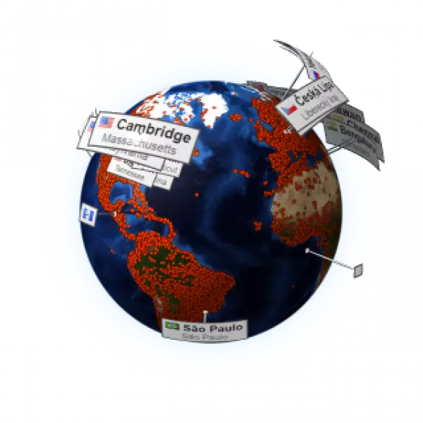 RevolverMaps Web Decor Widget Statistiche live Mappamondo (2D/3D) 100% gratuito