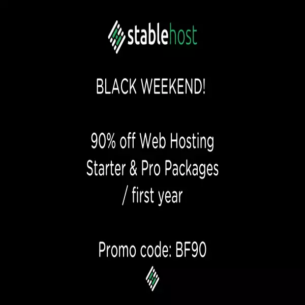 StableHost cheap web hosting with 50% discount code "50OFFYEAR1" $1.75/month