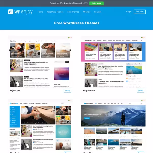Wpenjoy WordPress theme (free) create a video sharing site. (Create a site like youtube)