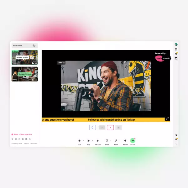 Melonapp Live-Video-Streaming-Tool (kostenlos) Einfach zu verwendender kostenloser Stream