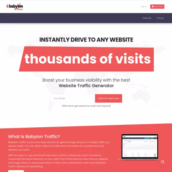 Babylontraffic Generate Website Traffic Sign up for admission (free)