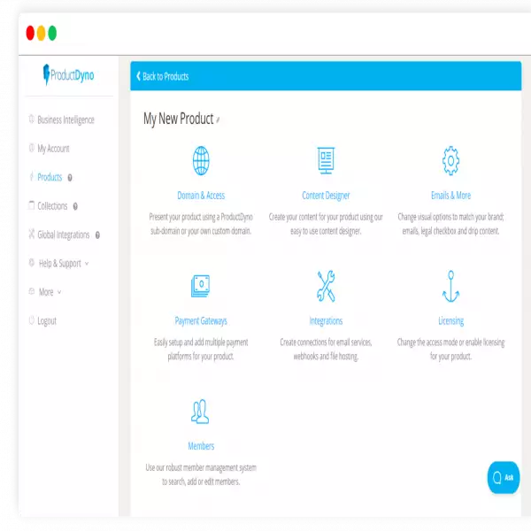 ProductDyno, ihtiyacınız olan her şeyi dijital olarak satmak için bir web sitesi oluşturur.
