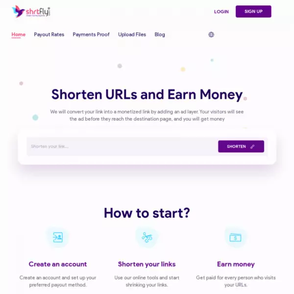 ShrtFly URL kısaltıcı site ve web'e reklam yerleştirin ve otomatik olarak para kazanın.