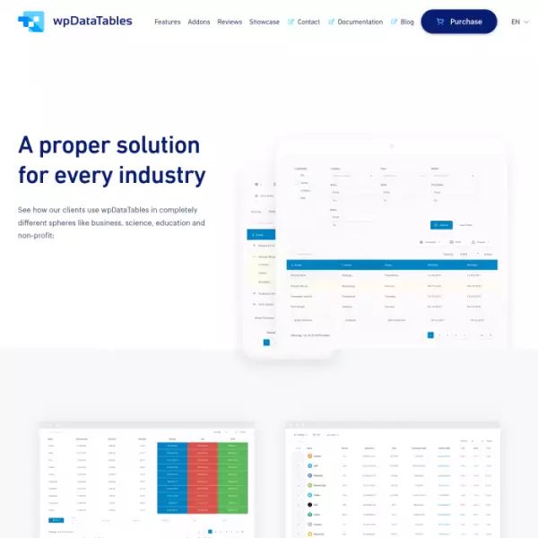 wpDataTables Wordpress sitelerinde 17'den fazla tablo ve daha fazlasını oluşturun.