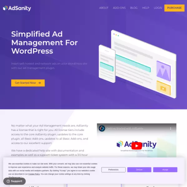 AdSanity-Plugin Wordpress Ads Plugin Verkaufsanzeigen Stick Ad Network