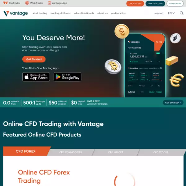 Vantage โบรกเกอร์ CFD ฟอเร็กซ์และ Social Trading รับเงินจากการคัดลอก และ vps (ใช้ฟรี)