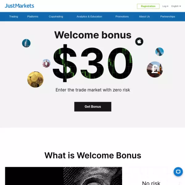 Forex Broker JustMarkets Melden Sie sich an und erhalten Sie Ihren Willkommensbonus