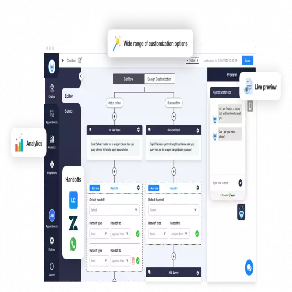 Appy Pie Создайте собственного чат-бота на базе OpenAI GPT-3 от ChatGPT.