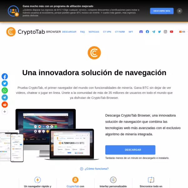 Earn easy money from cryptobrowser, open browser and get min withdrawal 0.00001BTC.