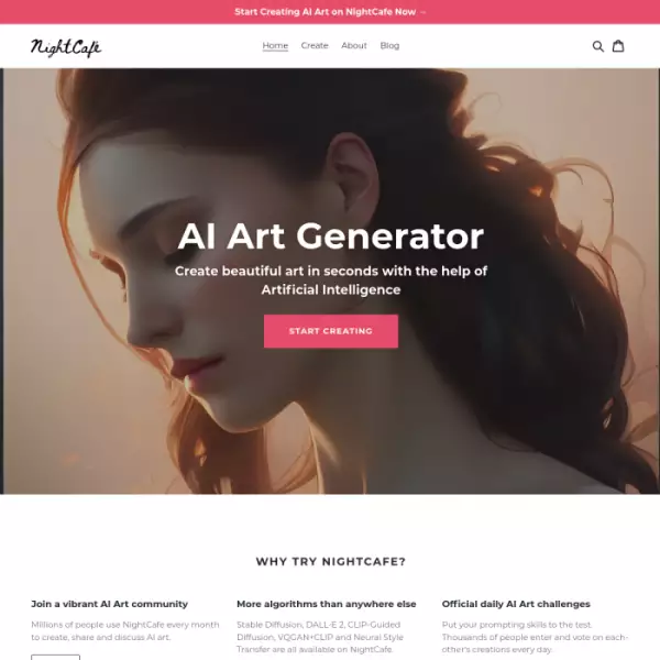 ナイトカフェ.スタジオ 簡単なテキストから画像を作成します。 AIアートジェネレーター(無料)