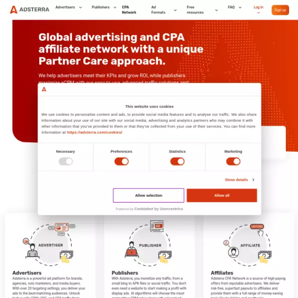 Adsterra, the best ad network for advertisers and publishers.