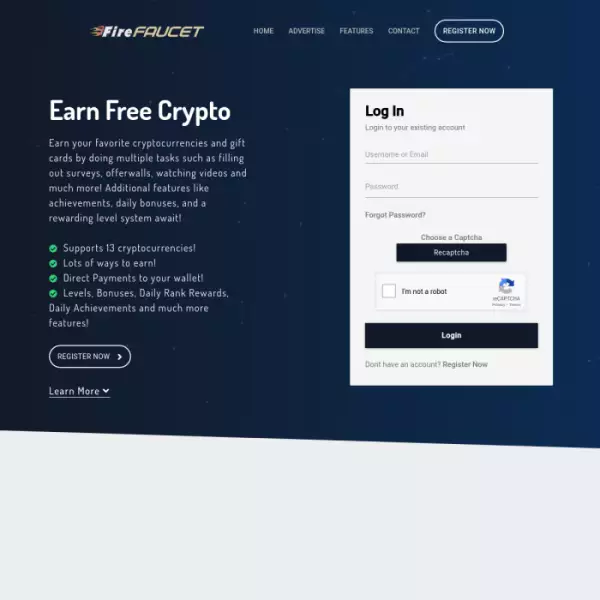 firefaucet Earn free cryptocurrencies easily by completing tasks.