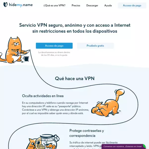 hidemyna Servicio VPN seguro e ilimitado en todos los dispositivos.