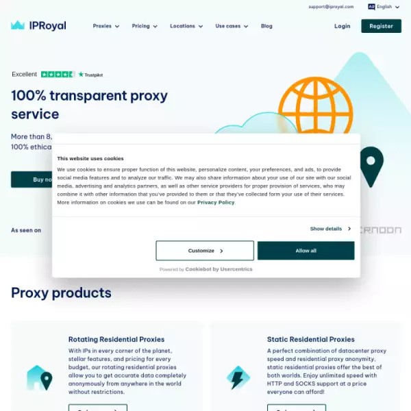 Pembekal Proksi Kos Rendah IPRoyal Menarik 100% Perkhidmatan Proksi Telus