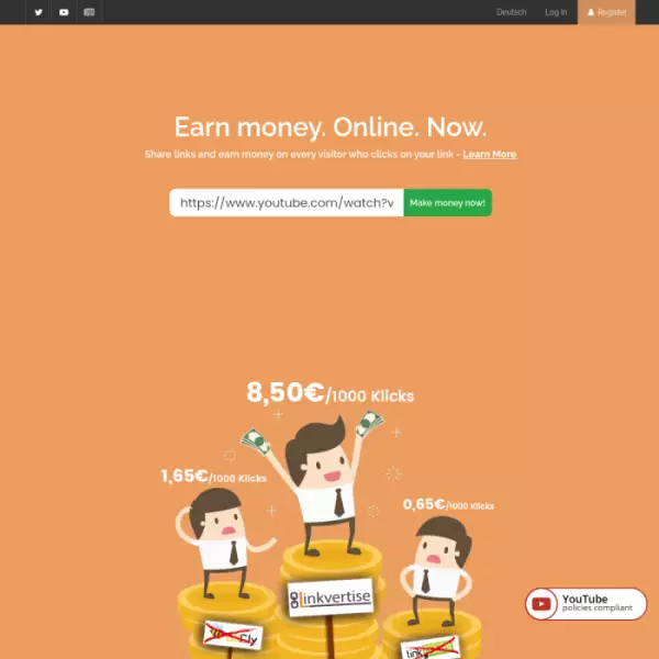 Linkvertise is one of the best URL shorteners to make money.