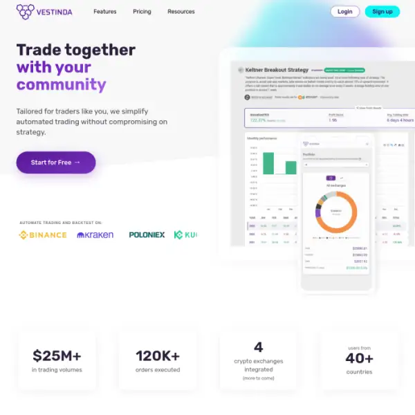 plate-forme d'automatisation vestinda Trading d'actifs numériques alimenté par l'IA
