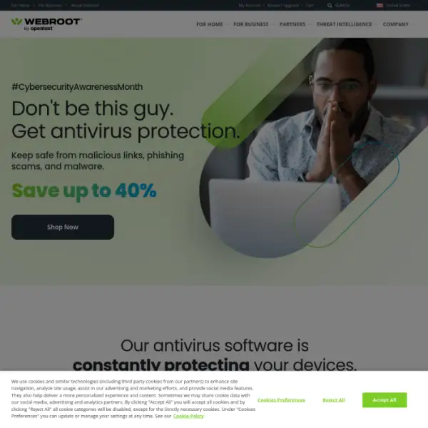 Webroot เป็น หนึ่งในตัว เลือกซอฟต์แวร์ป้องกันไวรัสและมัลแวร์ที่ดีที่สุด