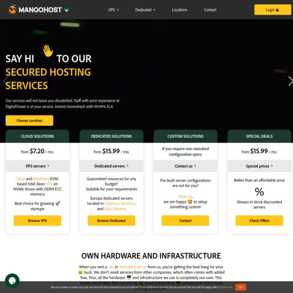 MangoHosting è un host medio con caratteristiche soddisfacenti. Servizio clienti 24 ore su 24, 7