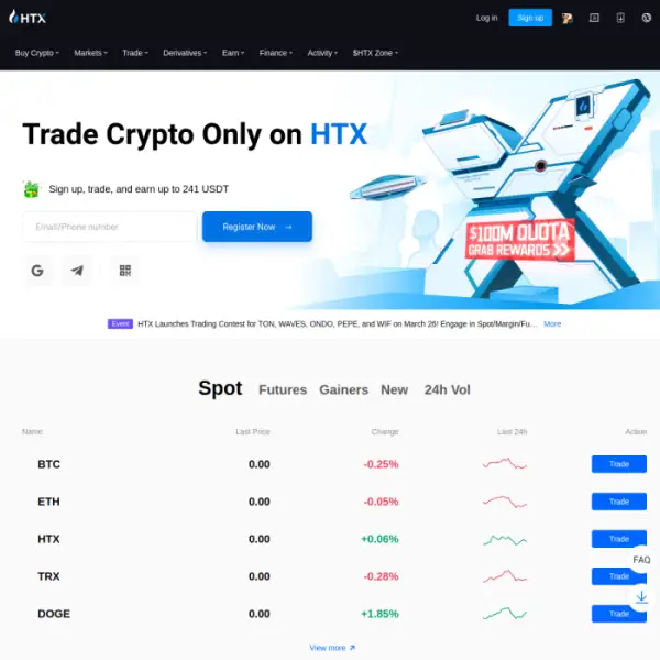 Lider bir kripto değişim platformu olan HTX son derece güvenlidir. Kolayca işlem yapın