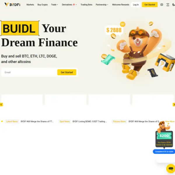 BYDFi 加密货币交易平台 对于全球投资者来说是一个不错的选择。