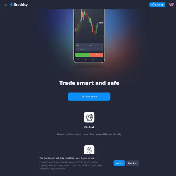 Stockity is a modern trading platform for beginners and professionals.