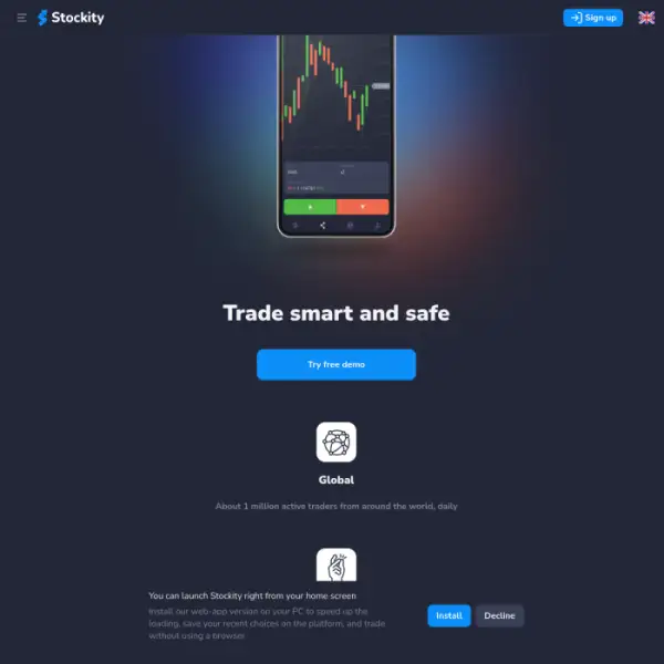 Stockity は、初心者と専門家のための最新の取引プラットフォームです。