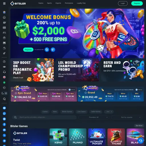 Bitsler is a leading Bitcoin casino and sportsbook offering top games and 24/7 customer service. Bit