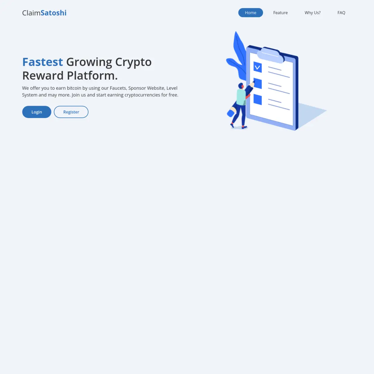 ClaimSatoshi offers free litecoin, bitcoin and tron ​​by completing tasks. Users must not have multi