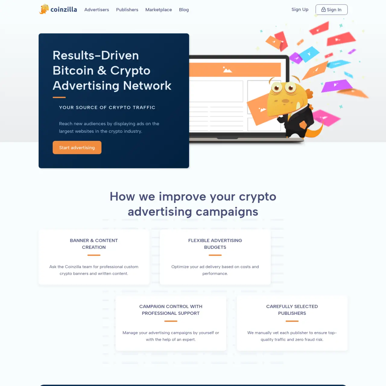 Coinzilla is the largest Bitcoin and Crypto advertising network that helps you through campaigns by