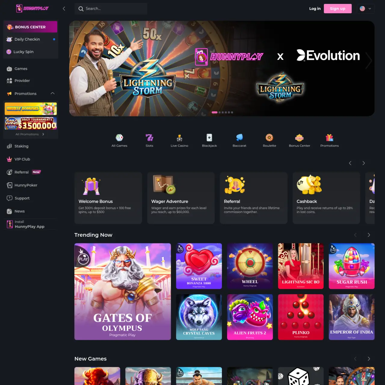 HunnyPlay is a Crypto Casino. Best Crypto Games Proven Fair Live Dealers 10000+ Slot Games Unique Bo