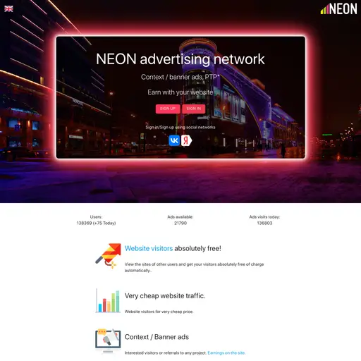 NEON là mạng quảng cáo giúp tăng lượng truy cập vào trang web và tạo doanh thu cho người dùng. Nhà q