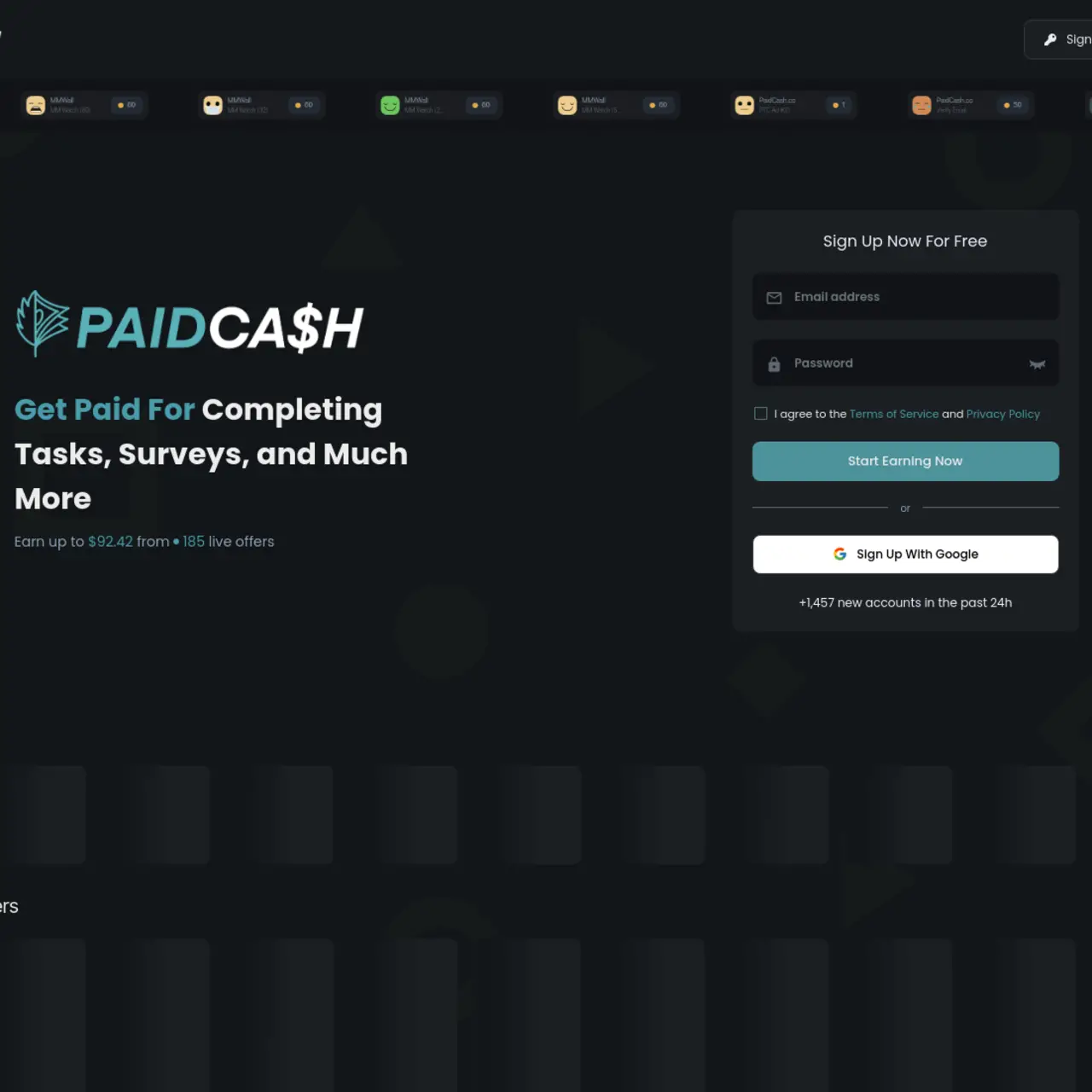 PaidCash.co cung cấp nhiều trò chơi và ứng dụng khác nhau nơi người dùng có thể kiếm được phần thưởn