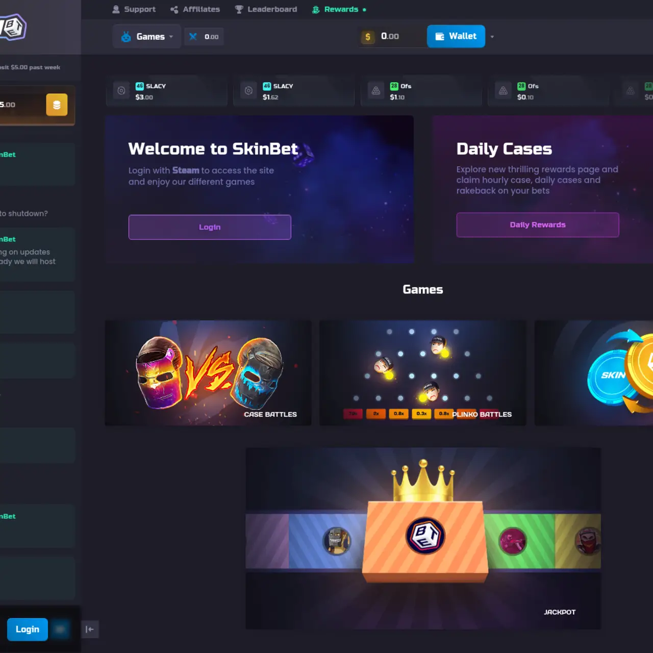 SkinBet is a Rust skins gambling site the destination for high stakes Rust skins and cryptocurrency