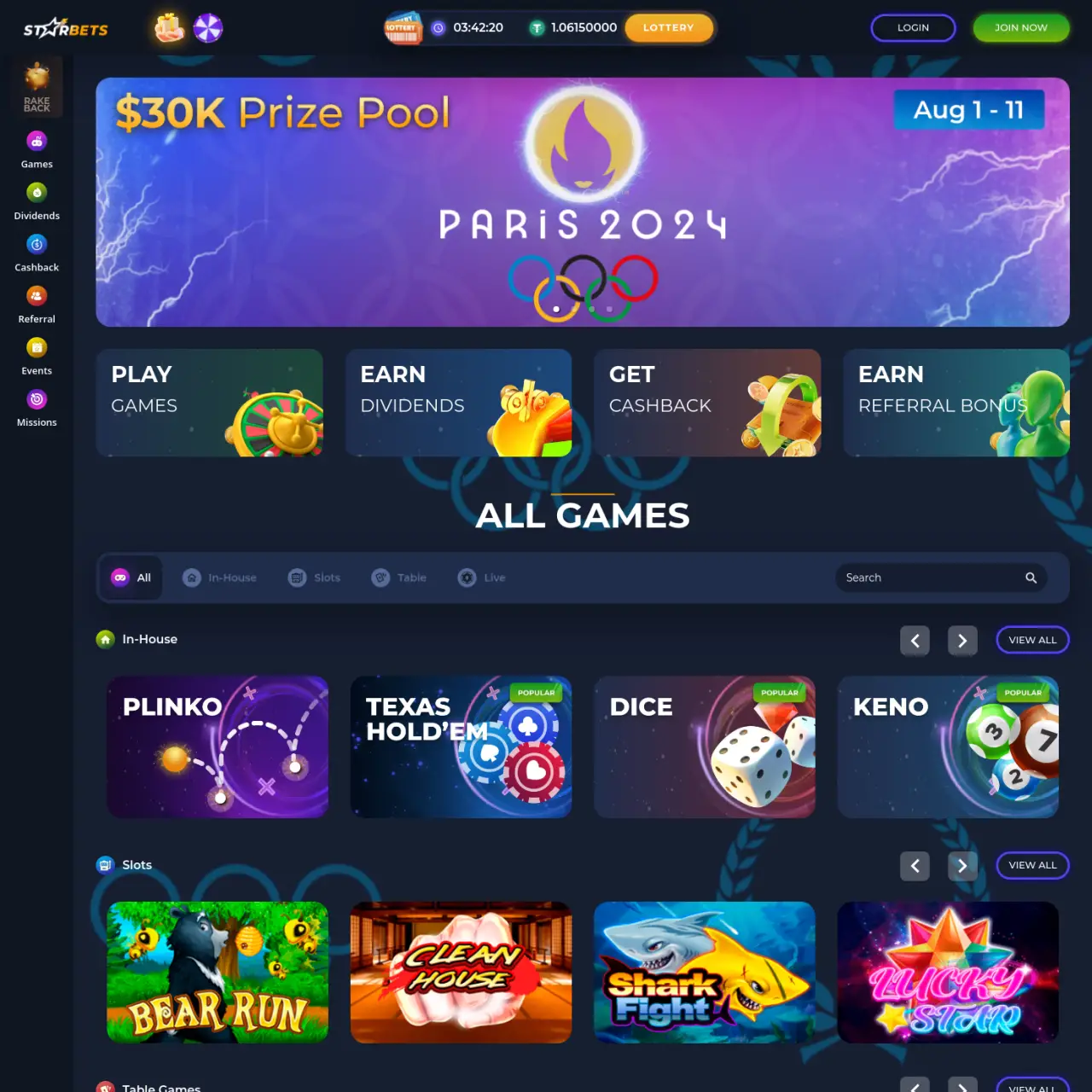 StarBets.io is a leading online casino that offers a safe and fun experience. With a variety of game